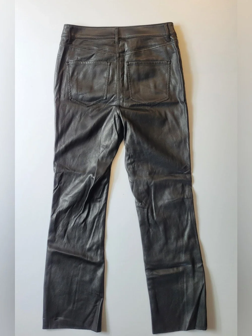 Express Black Faux Leather Cropped Flare Pants High Rise - Size 8R